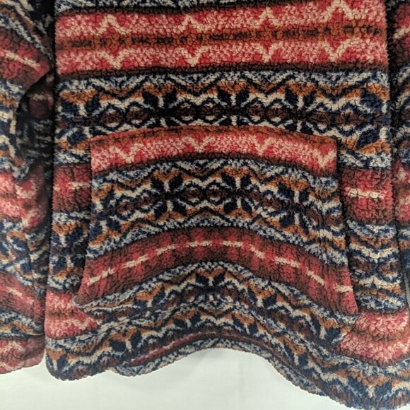 American Eagle Fleece Aztec 1/4 Zip Collar Sweater Pullover XS Multicolor Orange - Picture 4 of 11